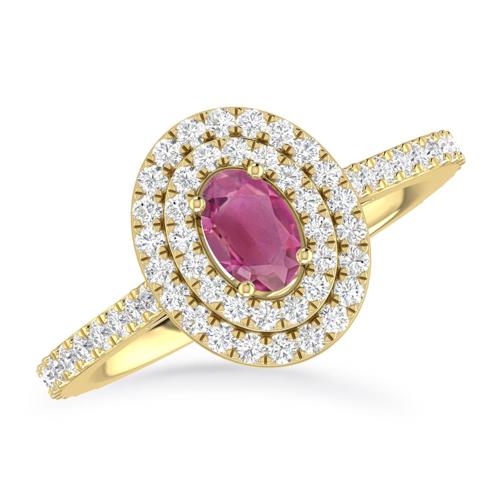 Yellow Gold - Pink Tourmaline
