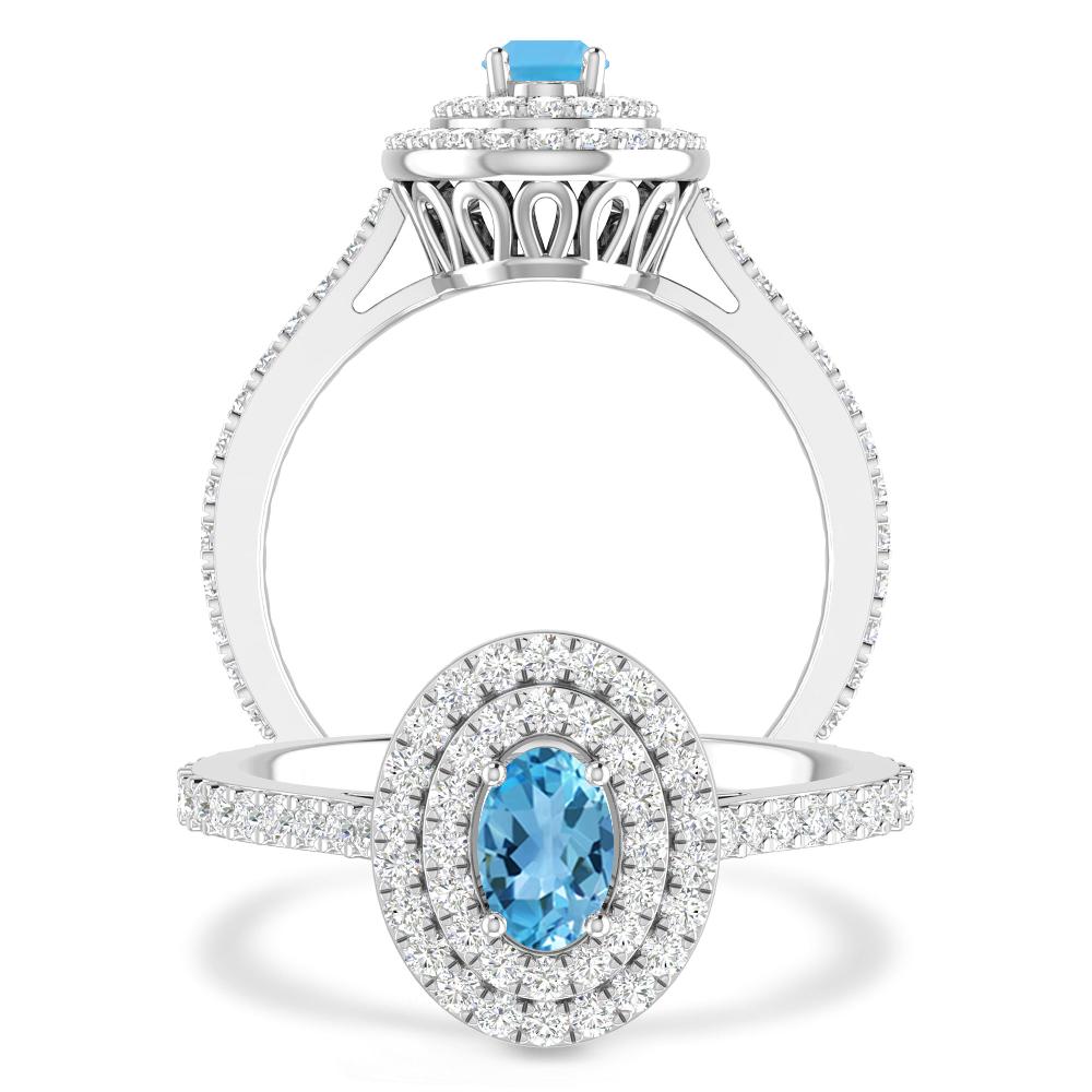 White Gold - Blue Topaz