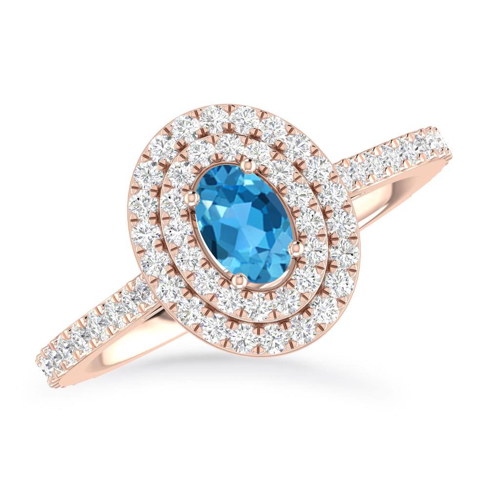 Rose Gold - Blue Topaz