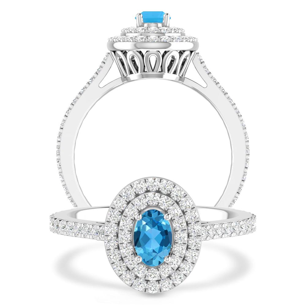 White Gold - Blue Topaz