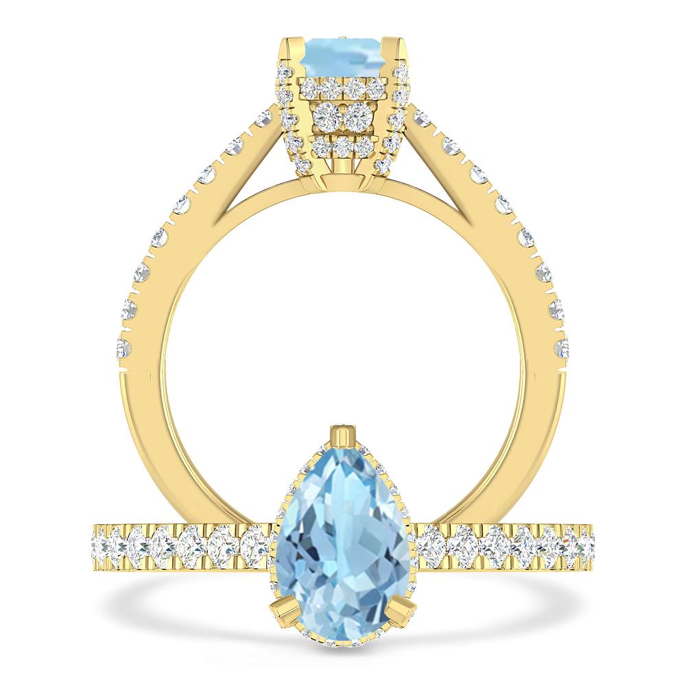 Yellow Gold - Aquamarine