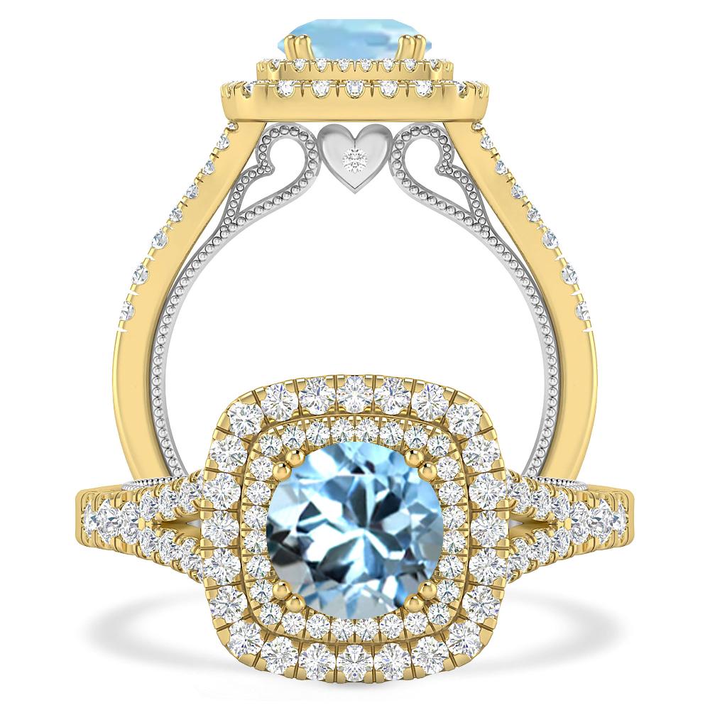 Yellow Gold - Aquamarine