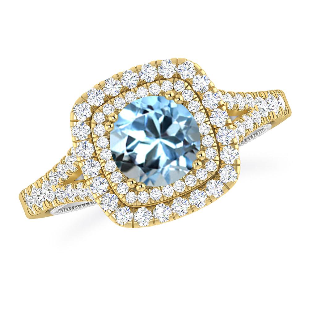 Yellow Gold - Aquamarine