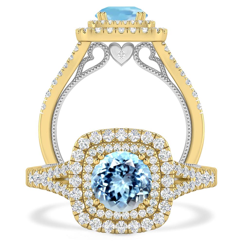 Yellow Gold - Aquamarine