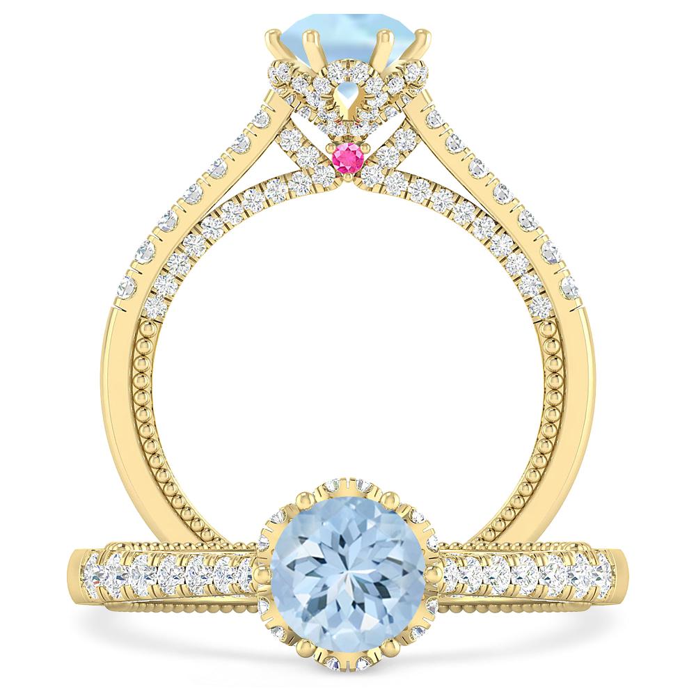 Yellow Gold - Aquamarine