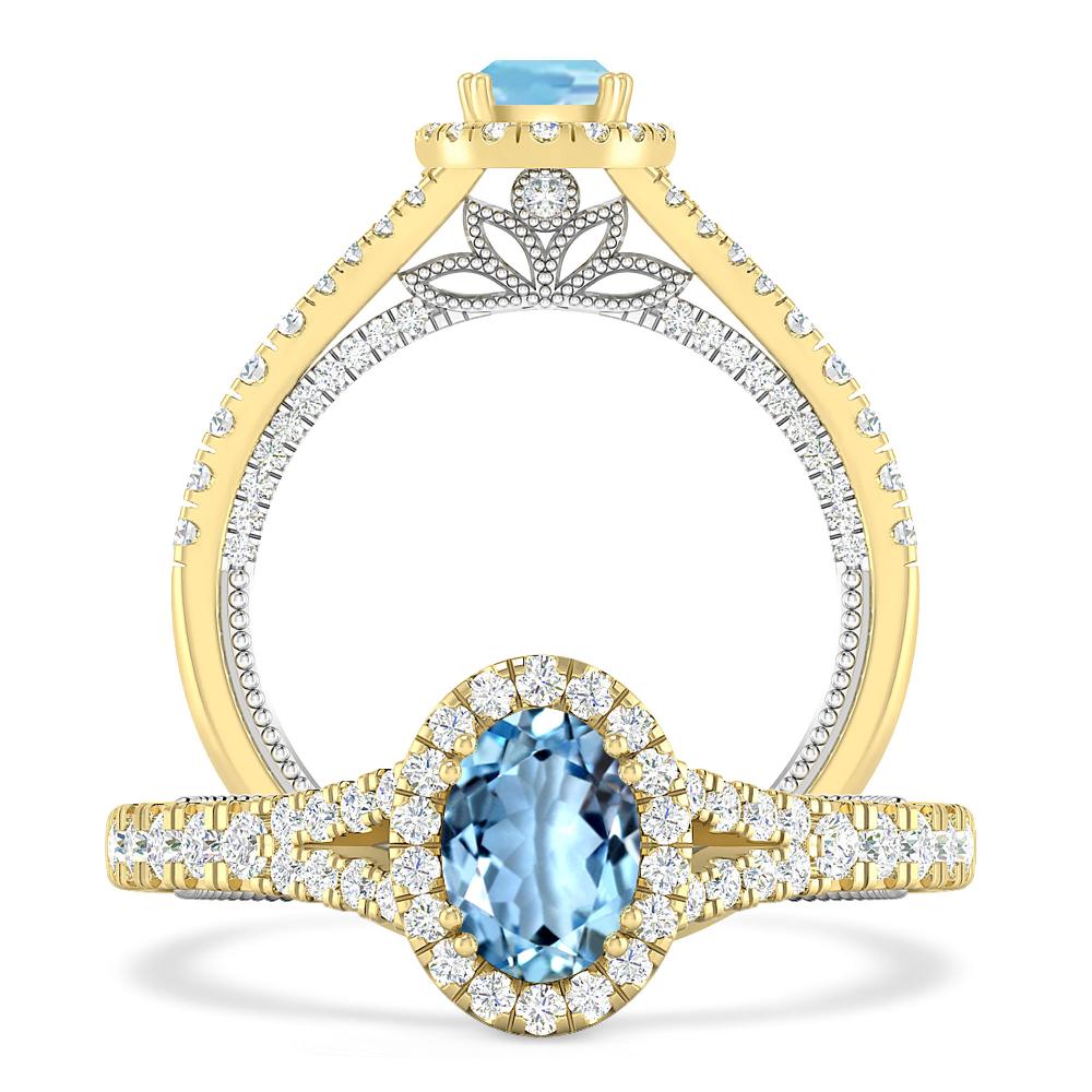 Yellow Gold - Aquamarine