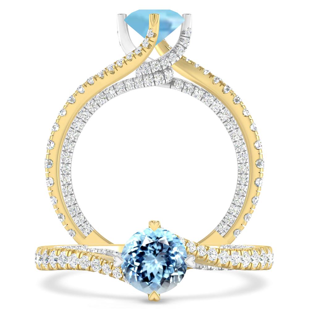 Yellow Gold - Aquamarine