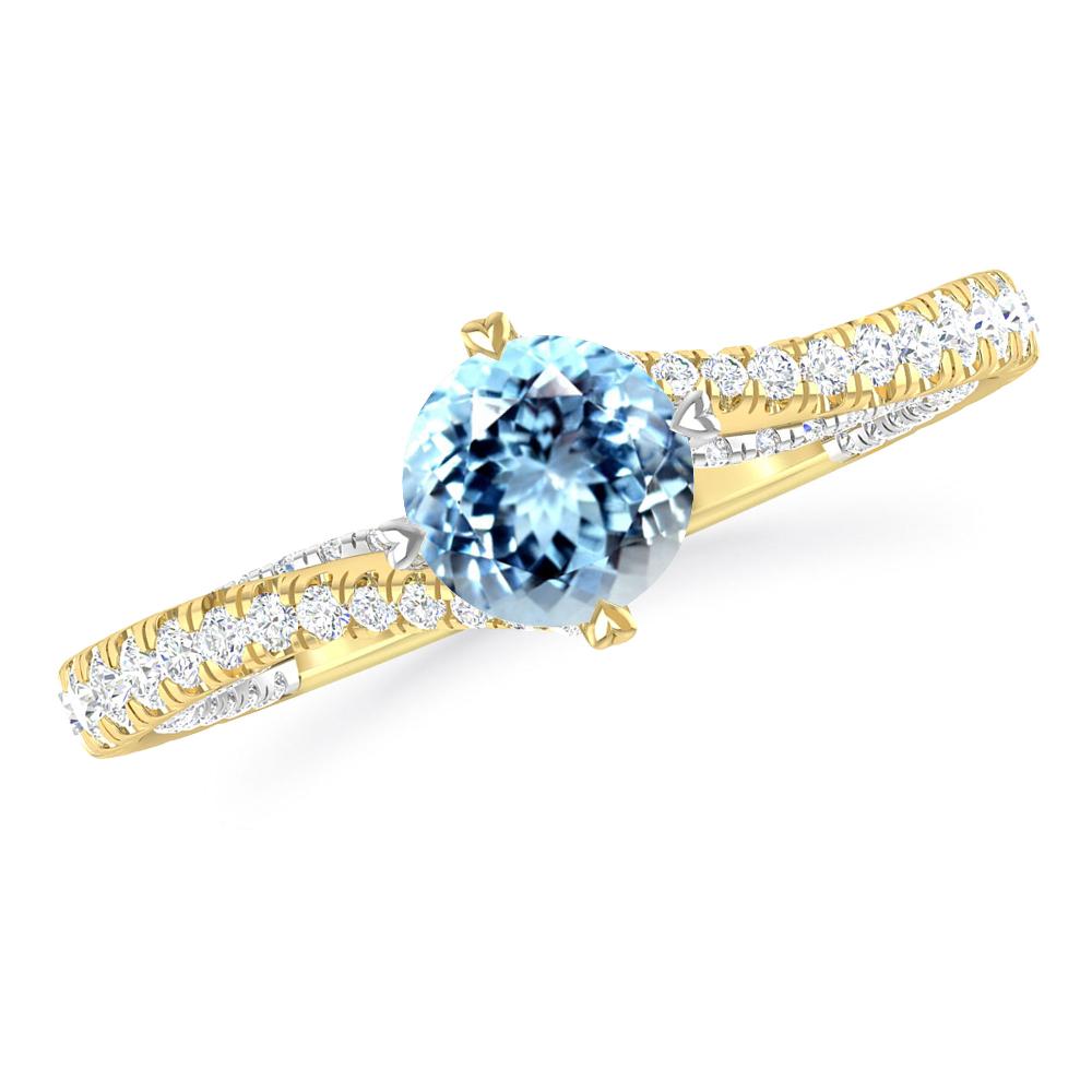 Yellow Gold - Aquamarine
