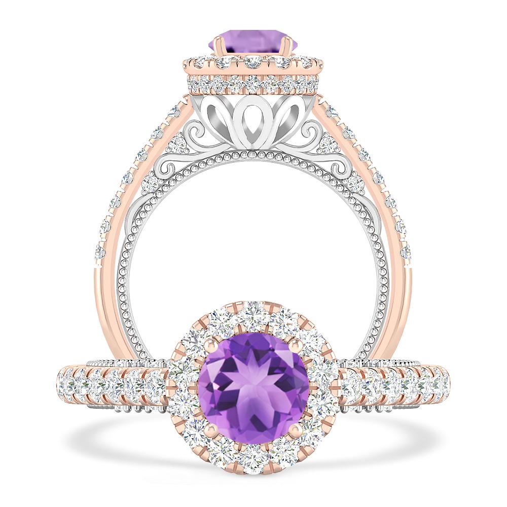 Rose Gold/White Gold - Amethyst