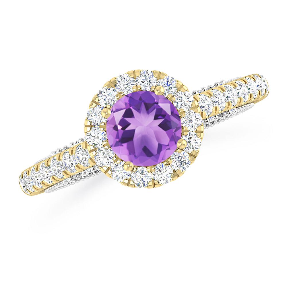 Yellow Gold/White Gold - Amethyst