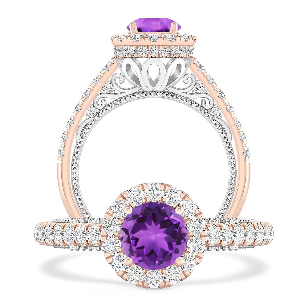 Rose Gold/White Gold - Amethyst