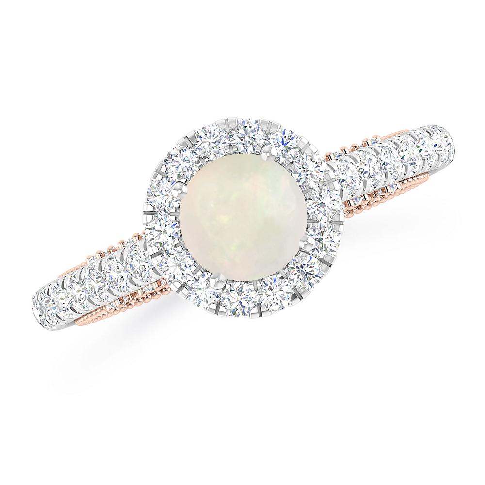 White Gold/Rose Gold - Opal