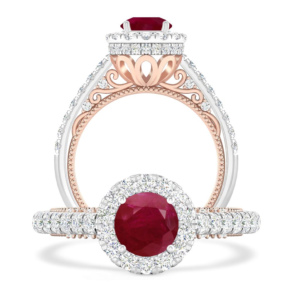 White Gold/Rose Gold - Ruby
