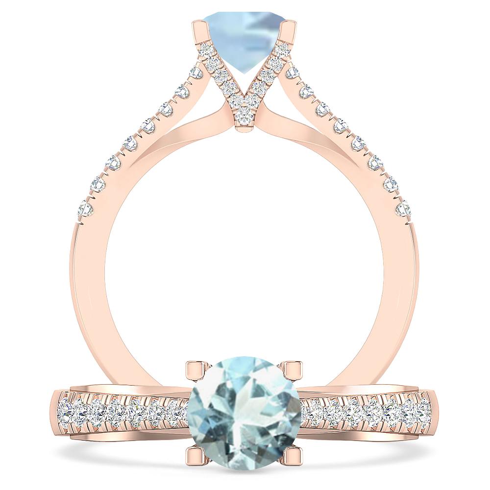 Rose Gold - Aquamarine