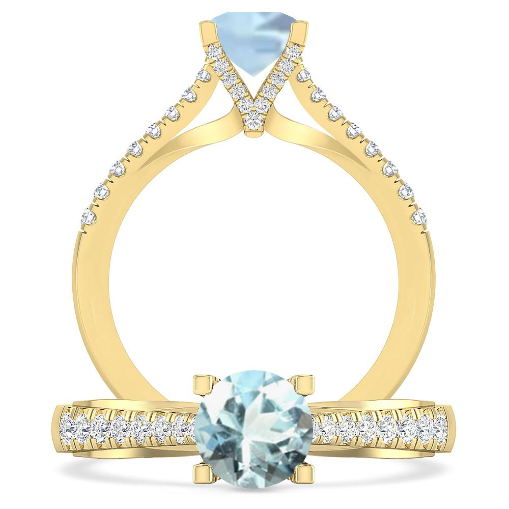 Yellow Gold - Aquamarine