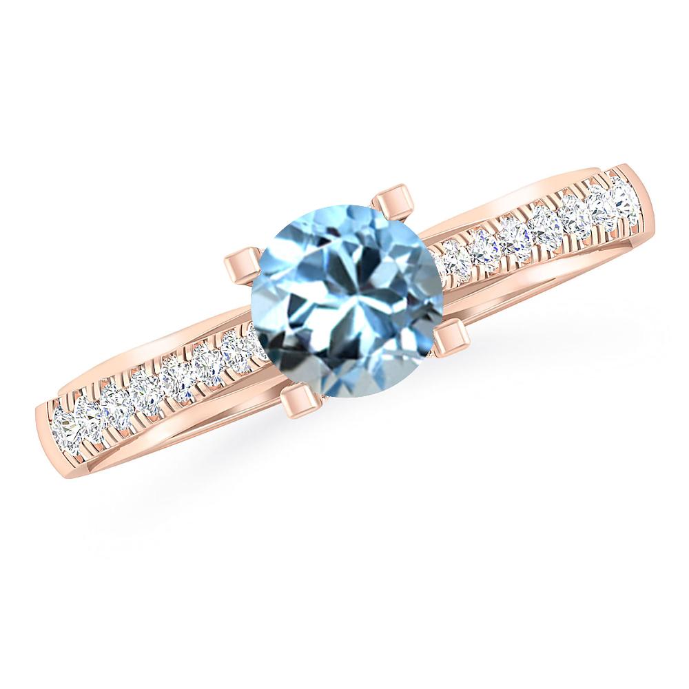 Rose Gold - Aquamarine