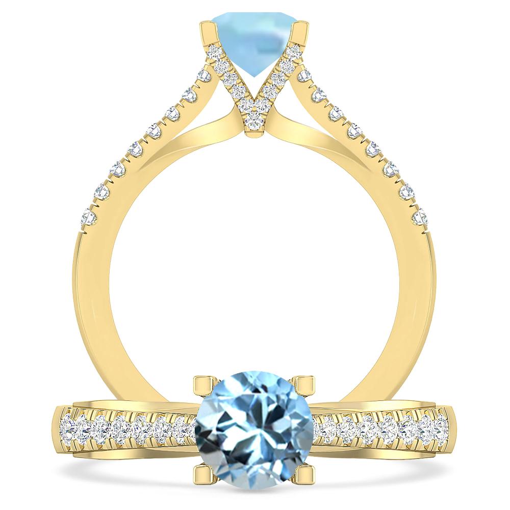 Yellow Gold - Aquamarine