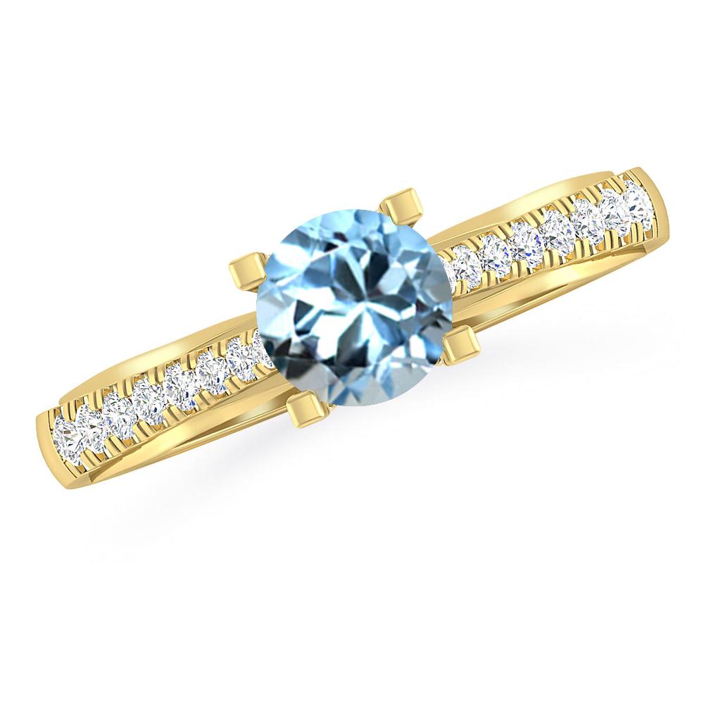 Yellow Gold - Aquamarine