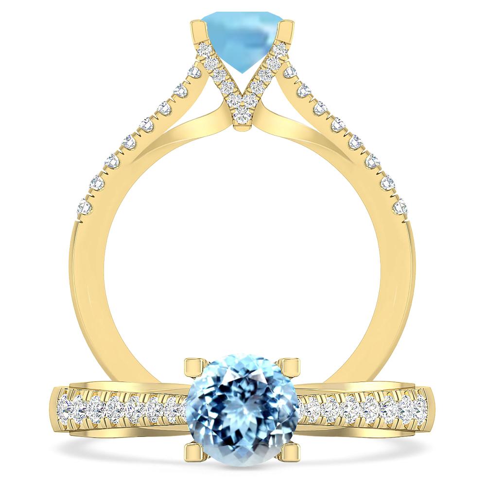 Yellow Gold - Aquamarine