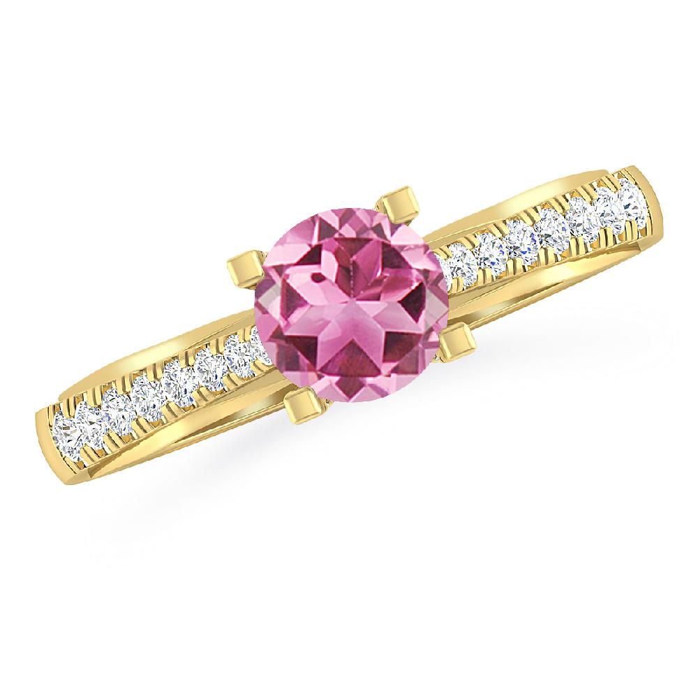 Yellow Gold - Pink Tourmaline
