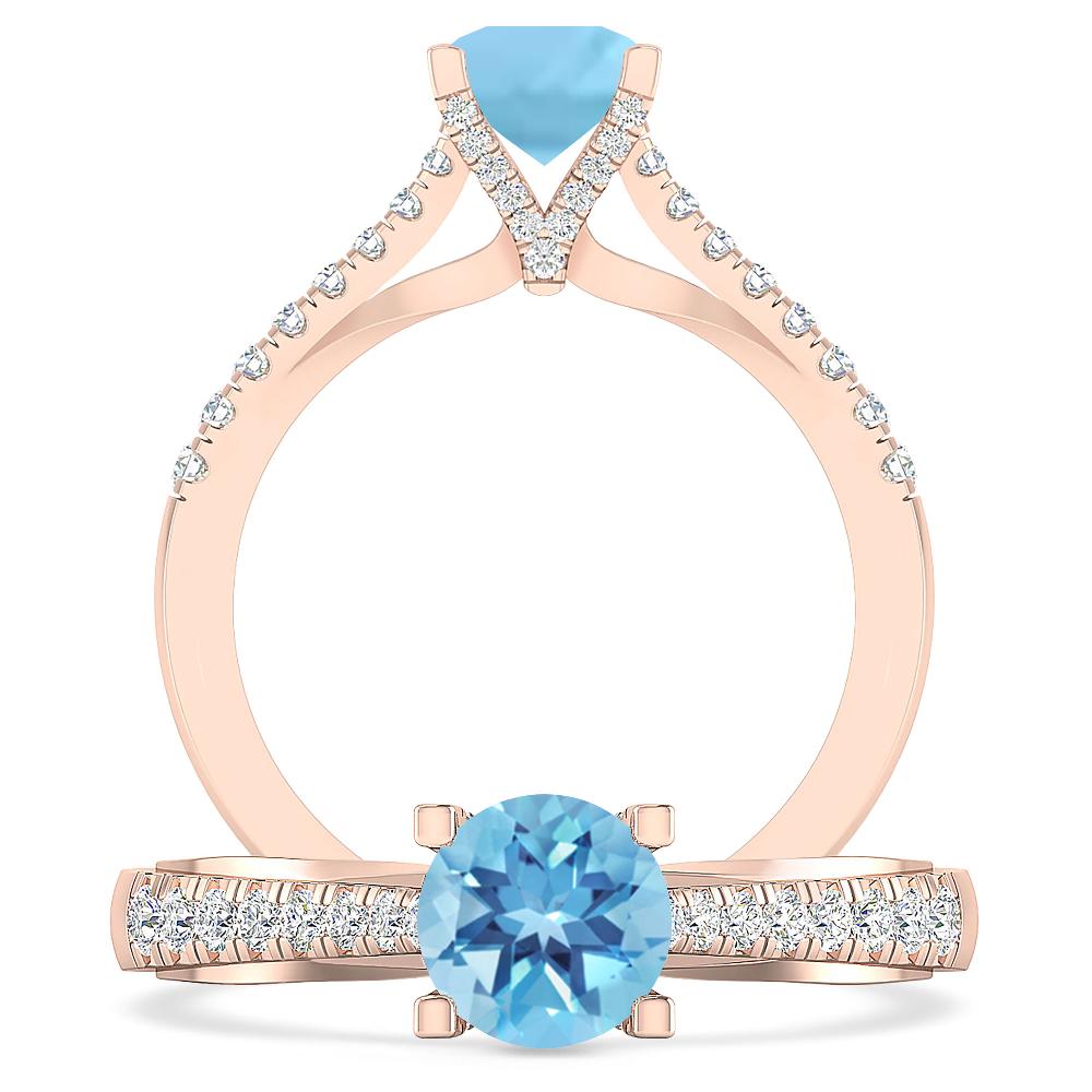 Rose Gold - Blue Topaz