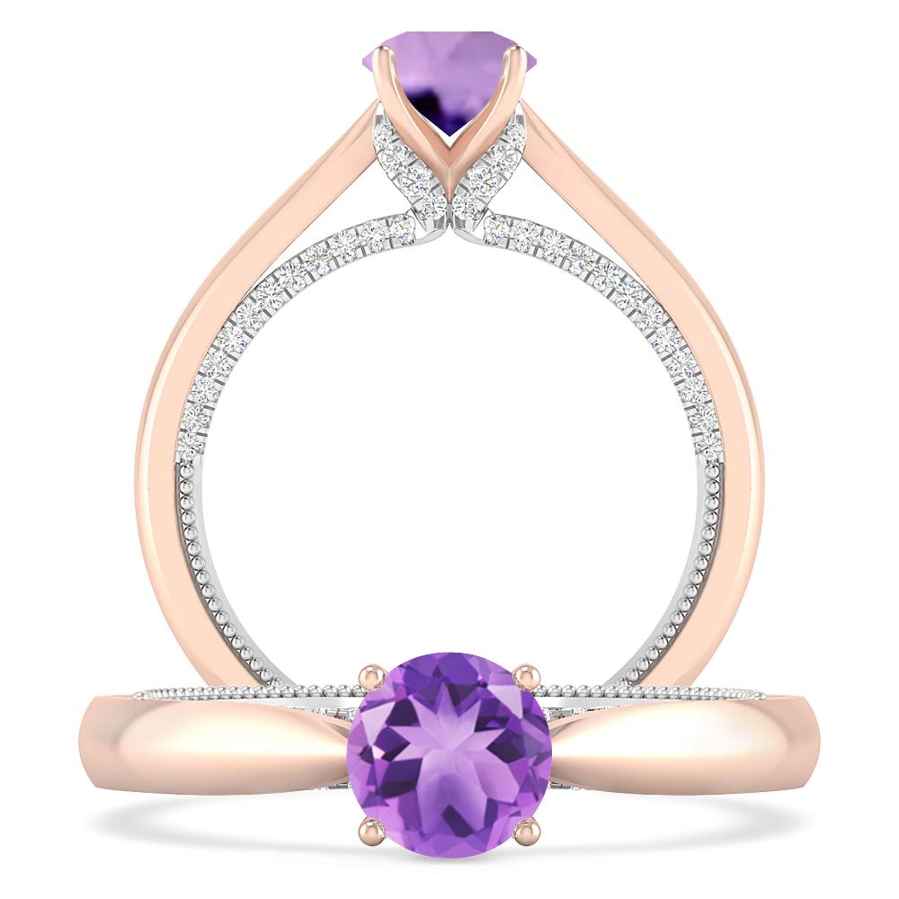 Rose Gold/White Gold - Amethyst