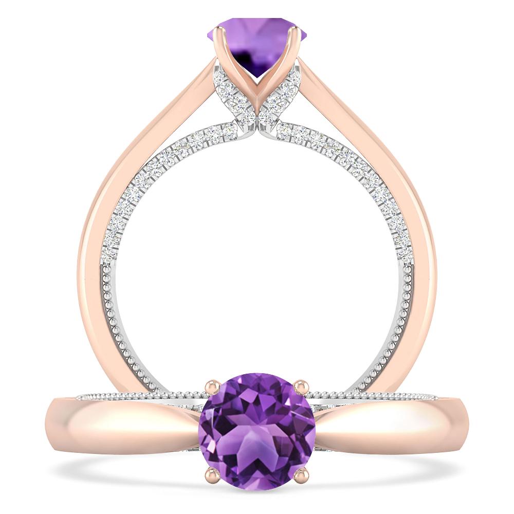 Rose Gold/White Gold - Amethyst