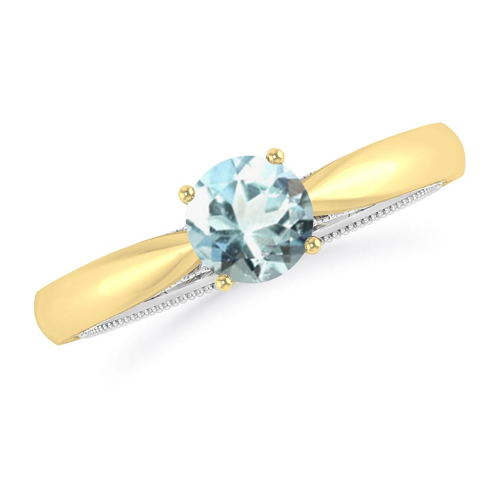 Yellow Gold/White Gold - Aquamarine