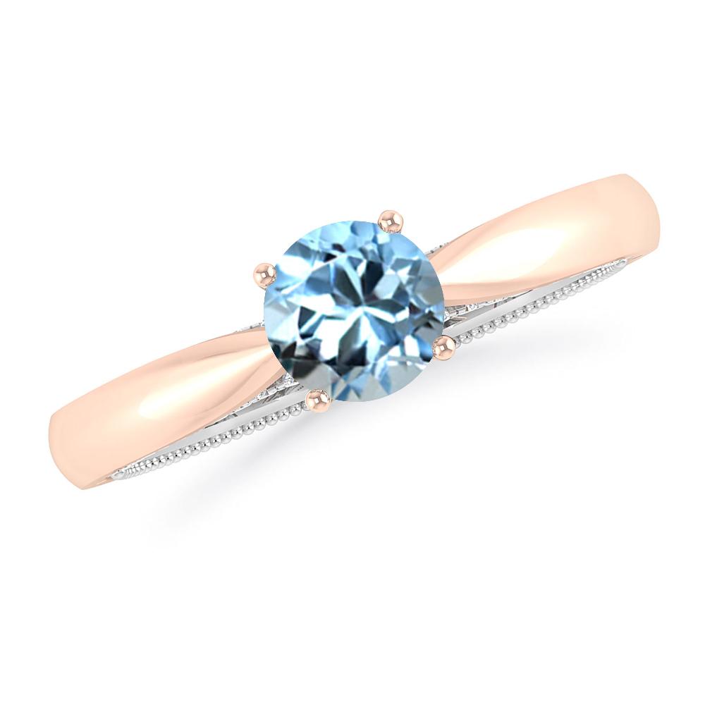 Rose Gold/White Gold - Aquamarine