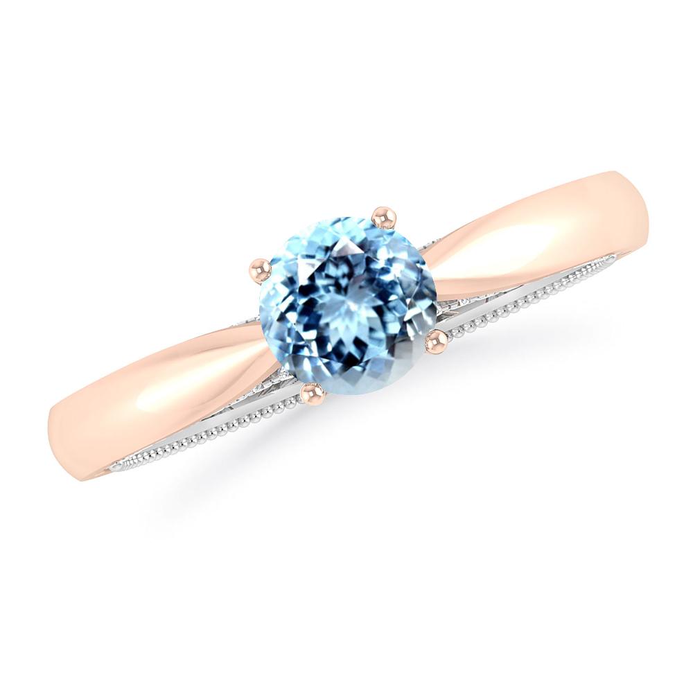 Rose Gold/White Gold - Aquamarine