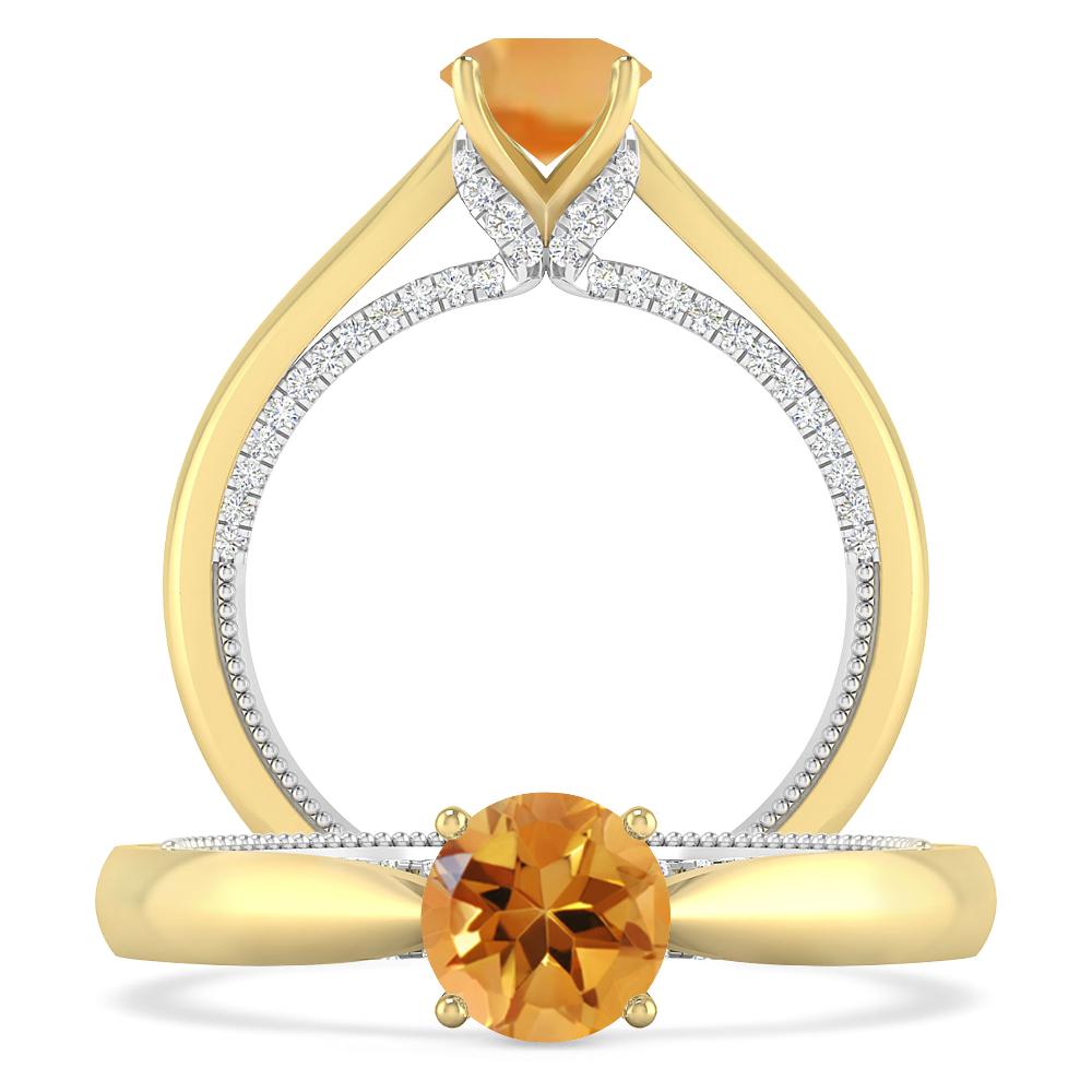 Yellow Gold/White Gold - Citrine