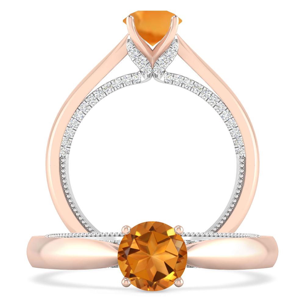 Rose Gold/White Gold - Citrine