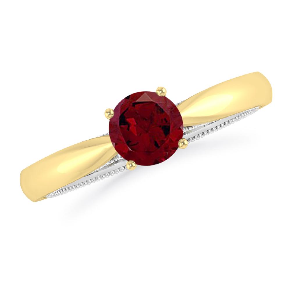 Yellow Gold/White Gold - Garnet