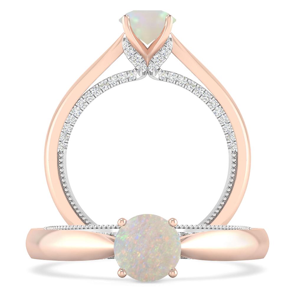 Rose Gold/White Gold - Opal