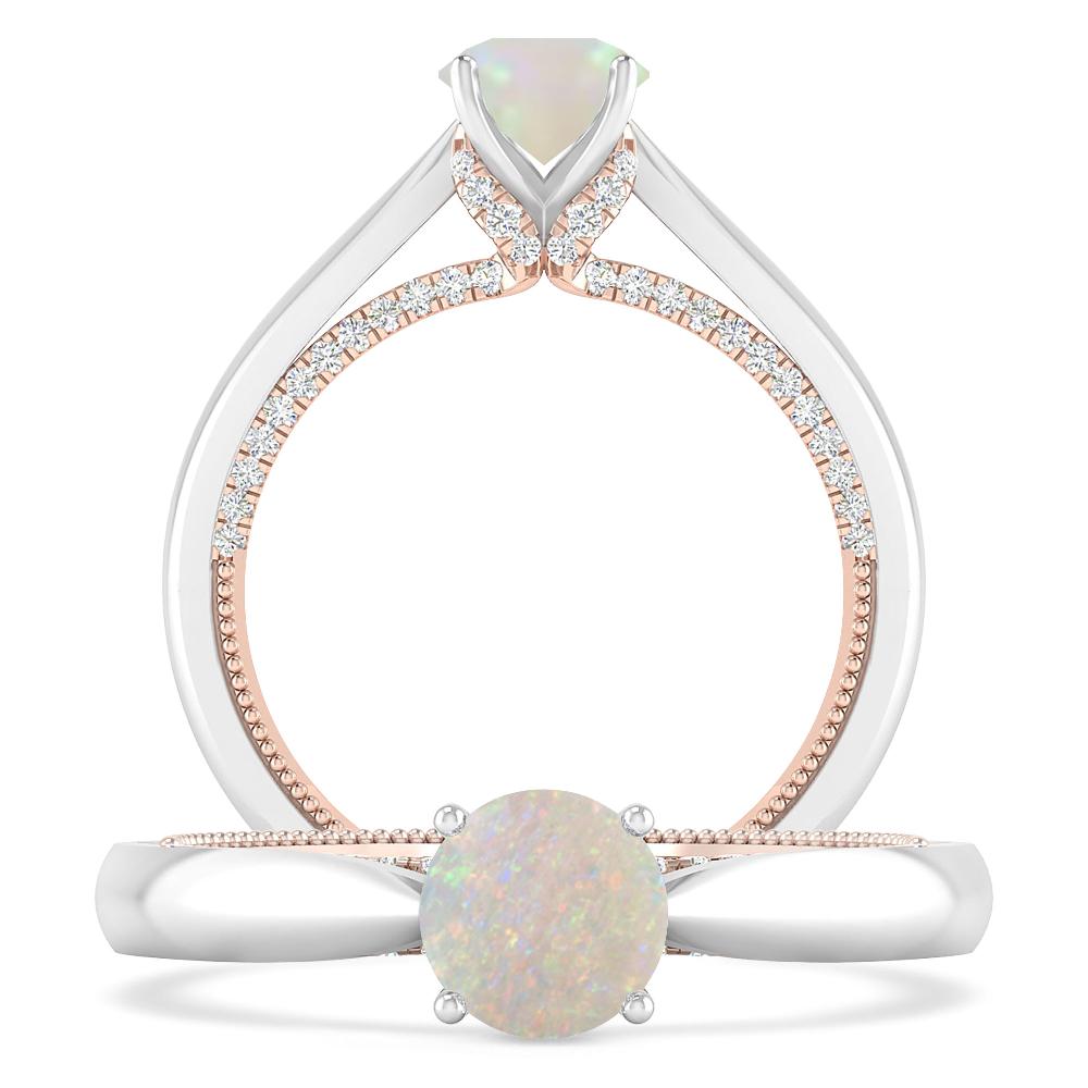 White Gold/Rose Gold - Opal