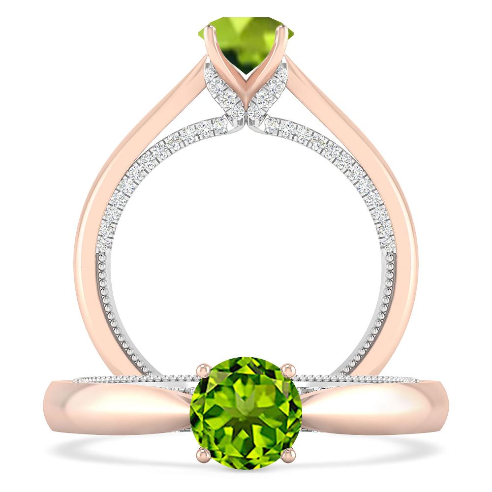 Rose Gold/White Gold - Peridot