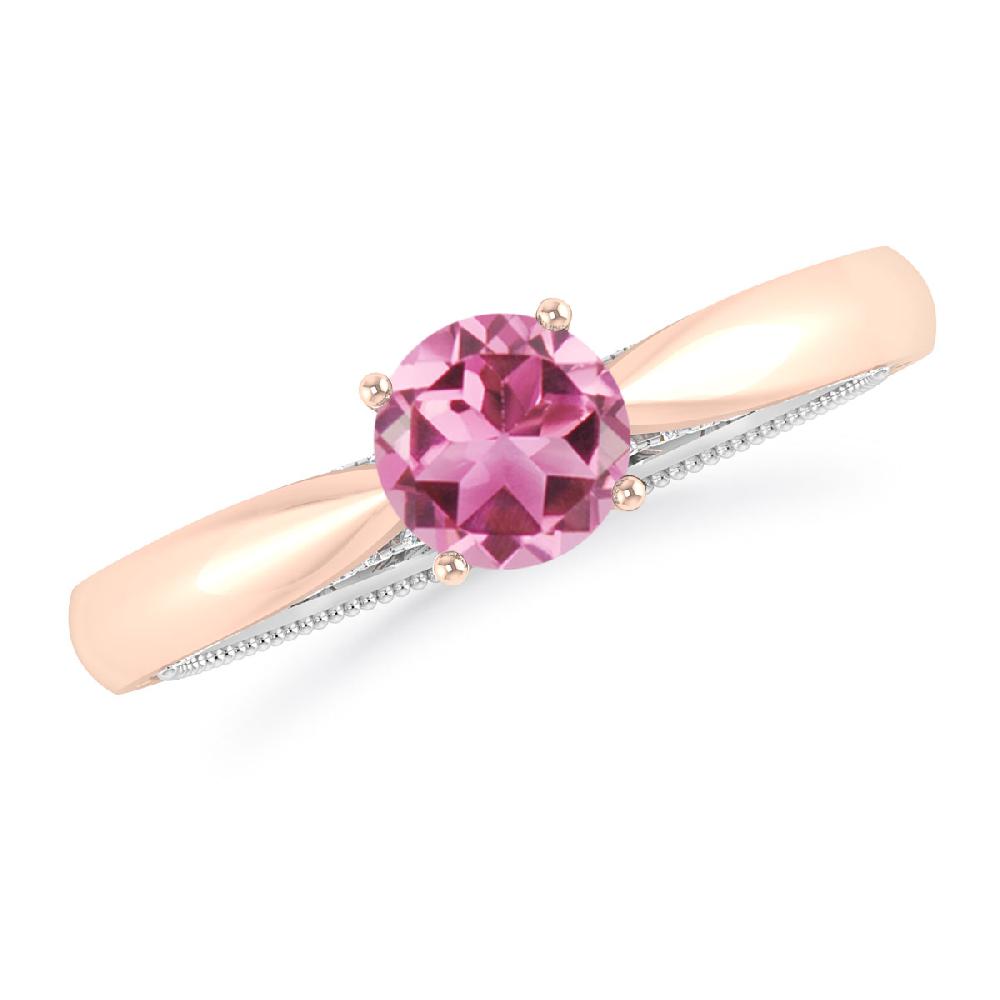 Rose Gold/White Gold - Pink Tourmaline
