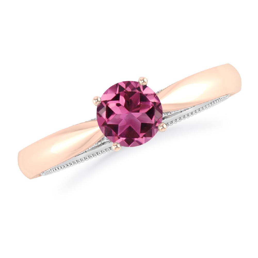 Rose Gold/White Gold - Pink Tourmaline