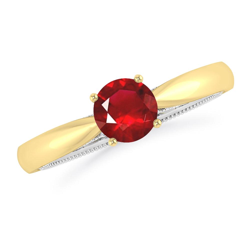 Yellow Gold/White Gold - Ruby