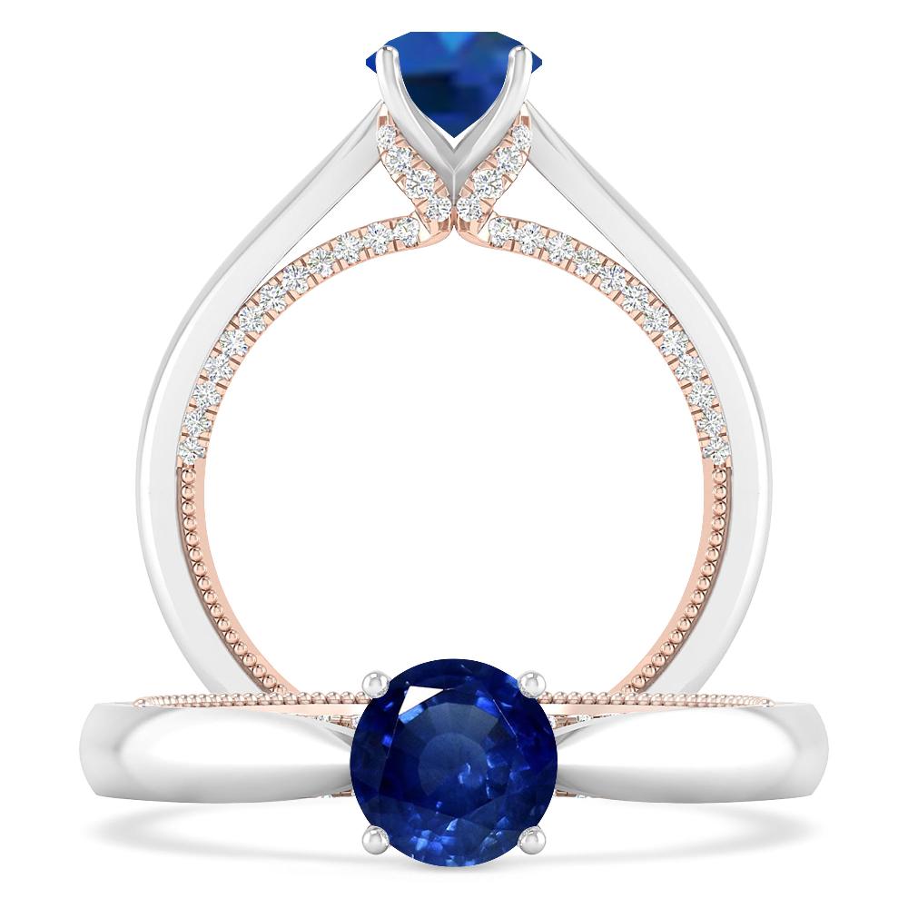 White Gold/Rose Gold - Sapphire
