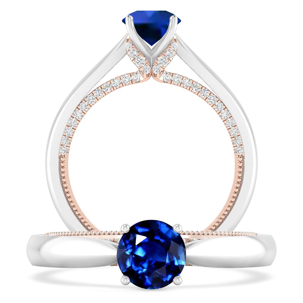 White Gold/Rose Gold - Sapphire