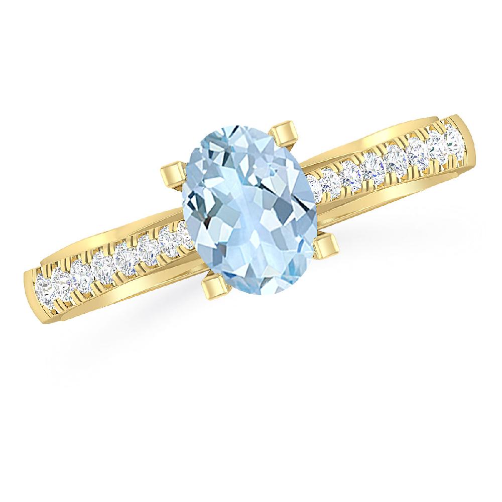 Yellow Gold - Aquamarine