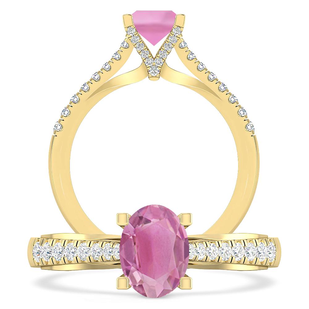 Yellow Gold - Pink Tourmaline