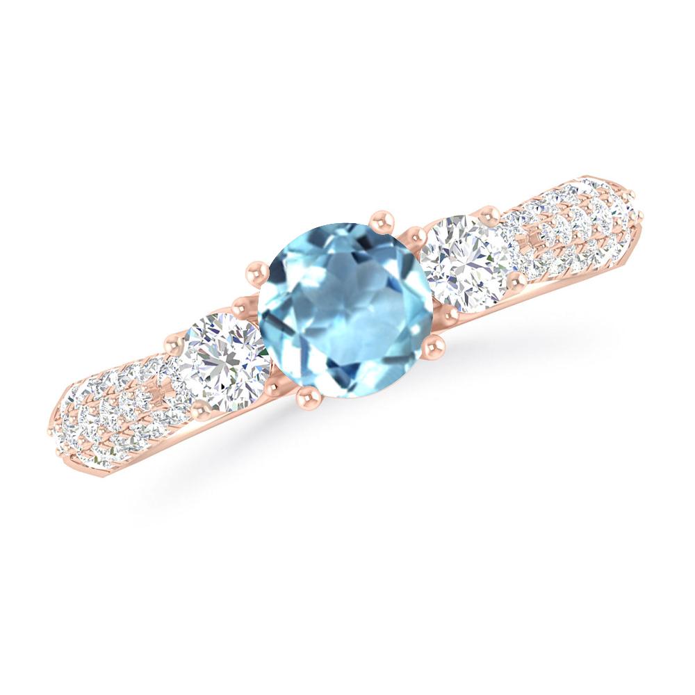 Rose Gold - Aquamarine