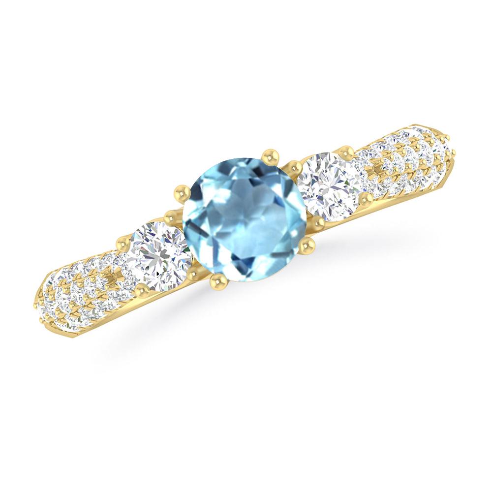 Yellow Gold - Aquamarine