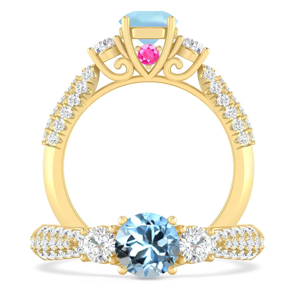 Yellow Gold - Aquamarine