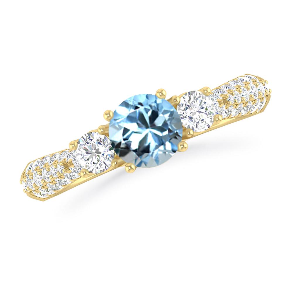Yellow Gold - Aquamarine