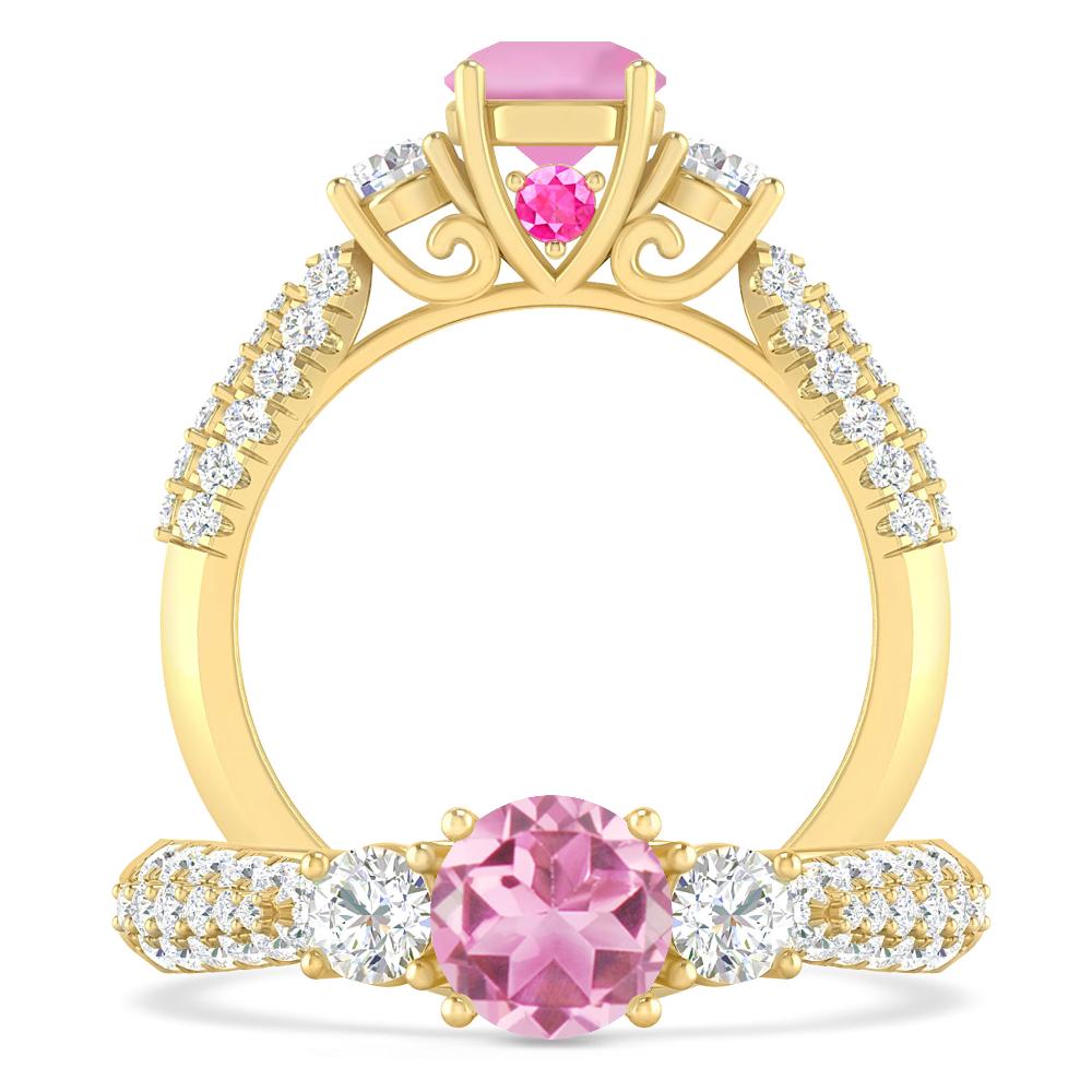 Yellow Gold - Pink Tourmaline