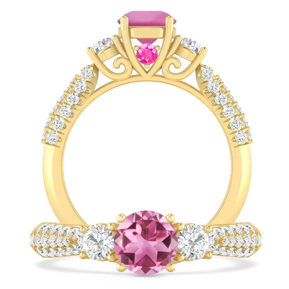 Yellow Gold - Pink Tourmaline