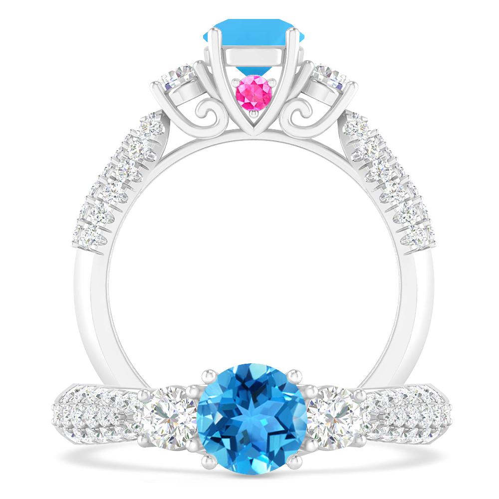 White Gold - Blue Topaz